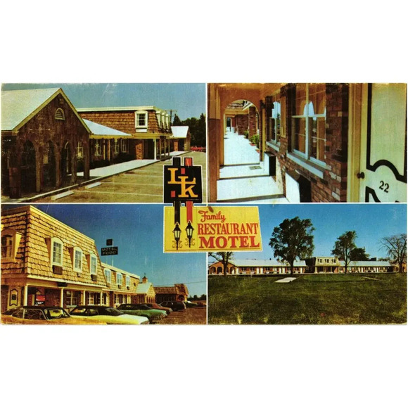 LK Family Restaurant Motel Postcard - Picture 1 of 2